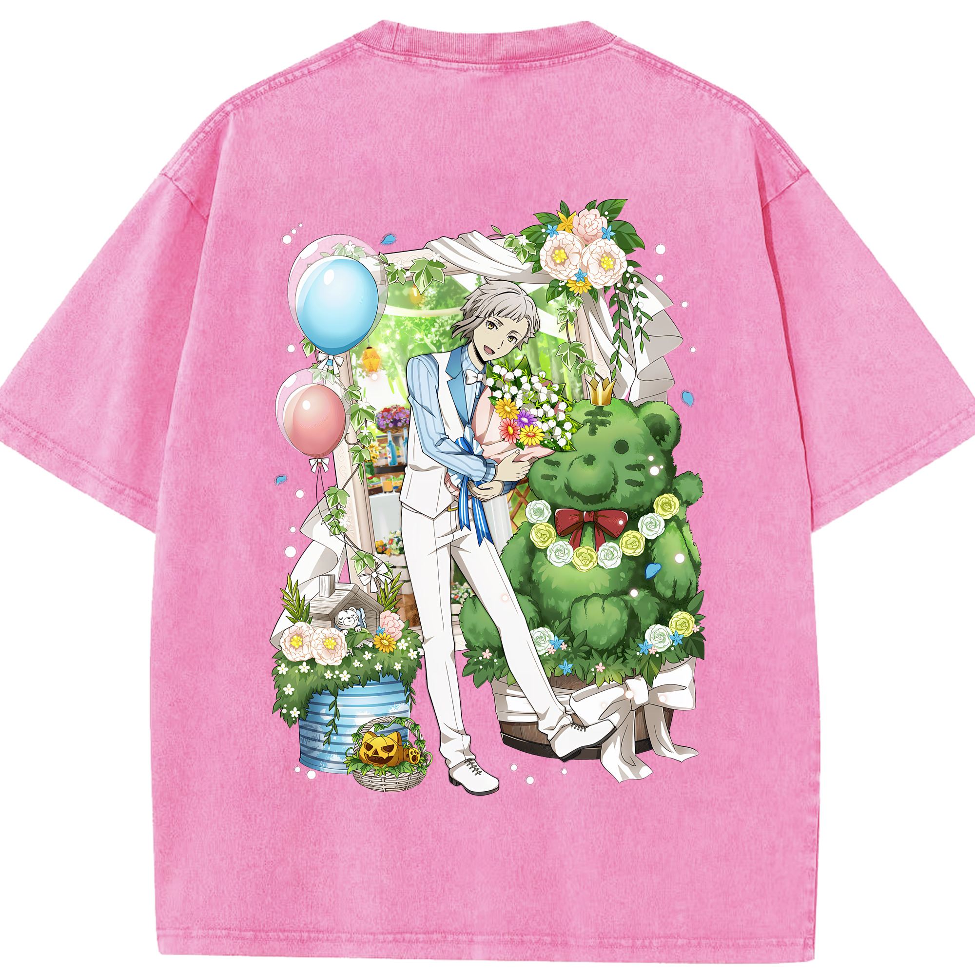 （画像用） 文豪ストレイドッグス Bungo Stray Dogs 綿100% ヴィンテージ風 半袖Tシャツ（背面プリント）